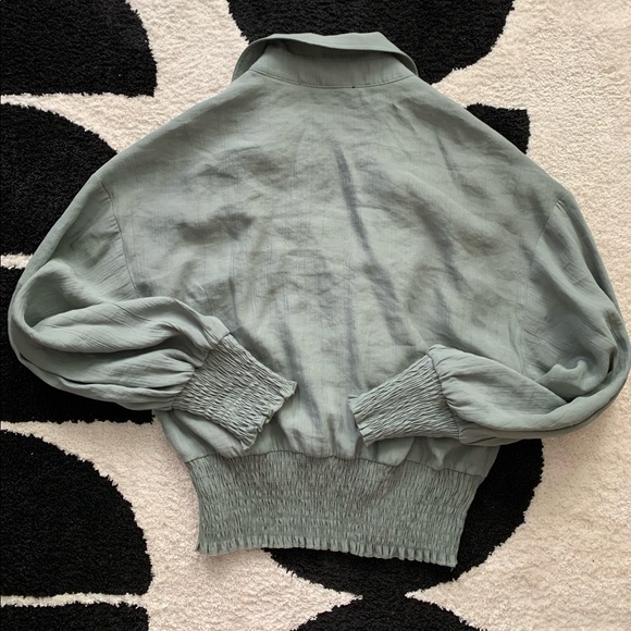 ZARA collar elastic waist top - Picture 2 of 3